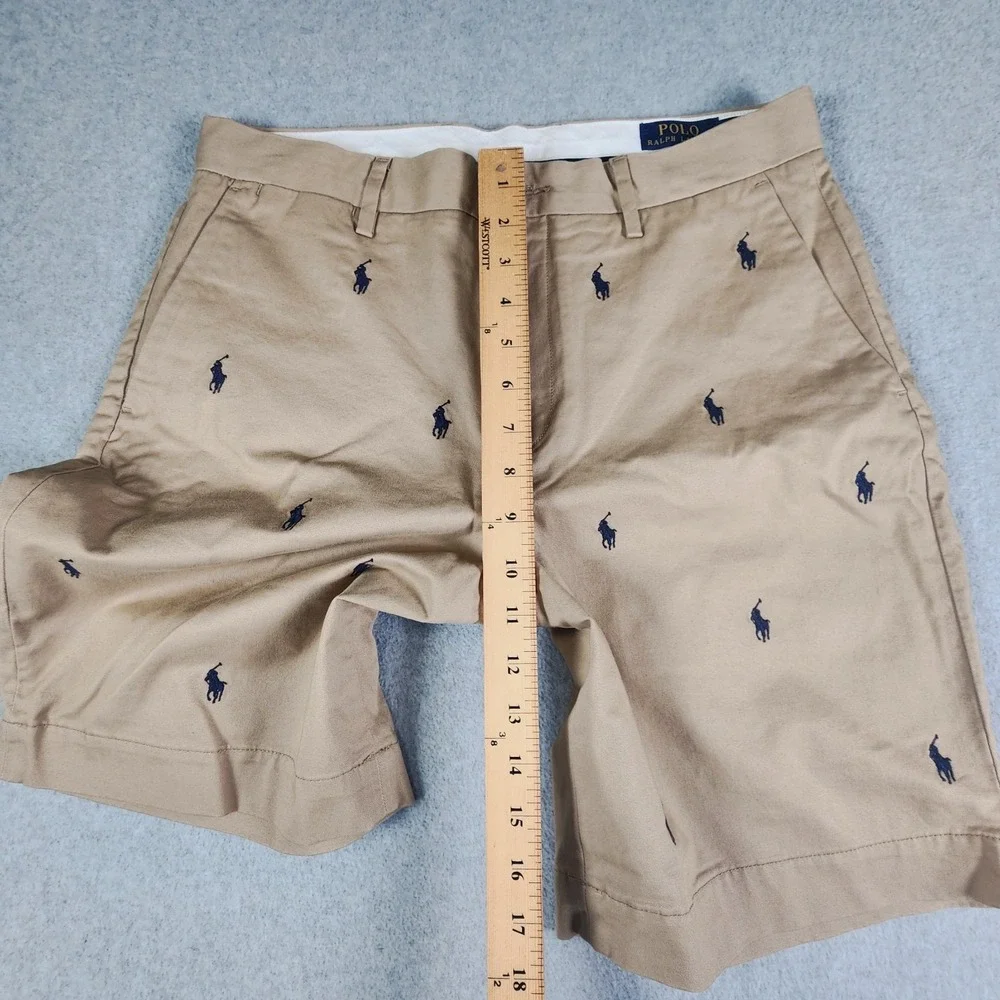 Polo Ralph Lauren AOP Shorts Mens‎ 31x9 Beige Chino Pony Logo Classic